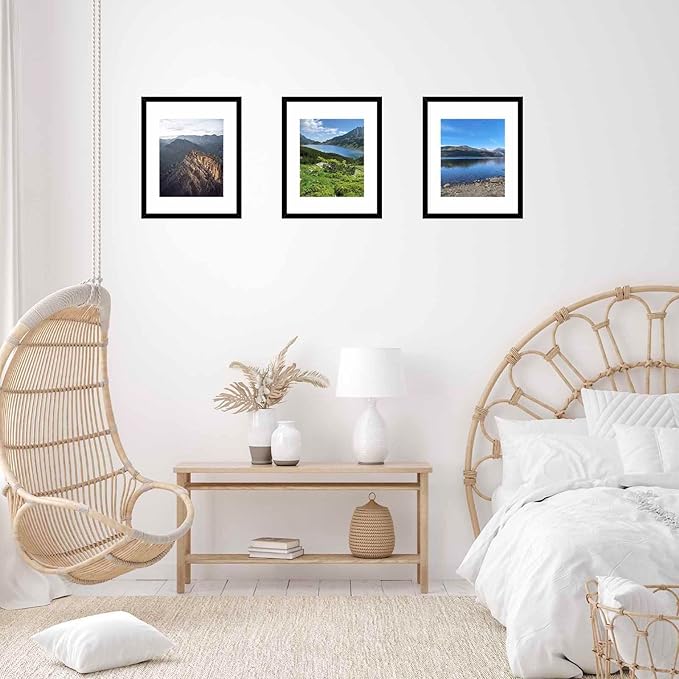 JCJMY 6 Packs 11x14 Picture Frames, Display 8x10 with Mat or 11x14 Without Mat, Black Gallery Wall Frame Set, 11 by 14 Frames Bulk Set of 6 Collage Wall Decor Photo Frames Set for Wall, Black