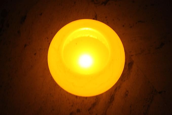 EcoGecko 6 Inch Round Wax Sphere LED Flameless Candle with 5 Hour Timer, AA Batteries, Super Long Battery Life