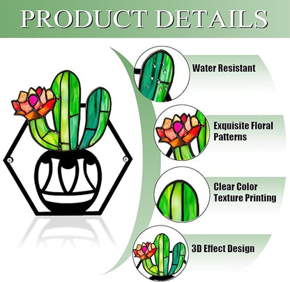 Fanjashn 3 Pcs Metal Flowers Wall Decor, Green Metal Floral Wall Arts for Modern Farmhouse Decor, Living Room, Bathroom, Bedroom, Office, Kitchen and Dining Room