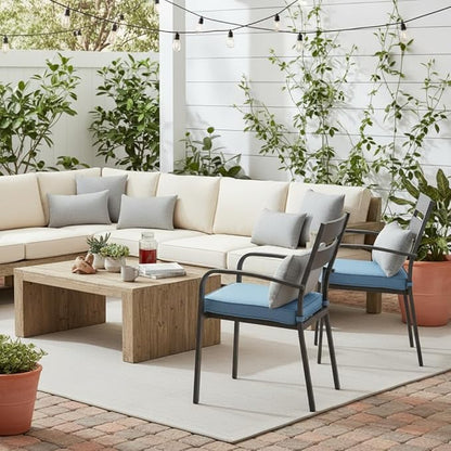 Set of 2 Outdoor Throw Pillows 19 x 12 Inch – Reversible Rectangle Patio Accent Pillows – Weather-Resistant Polyester Fabric – Eco-Friendly Recycled Polyfiber Fill – Heather Gray