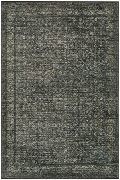 10x14 Washable Area Rug for Living Room, Extra Large,Green Vintage Floral Boho Rugs for Dining Room, Farmhouse, Durable Low Pile Non Slip Carpet for High Traffic Areas, Moss Brown