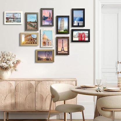 SESEAT 4x6 Picture Frame Set of 10, Wall and Tabletop Display, Mix Multi Color