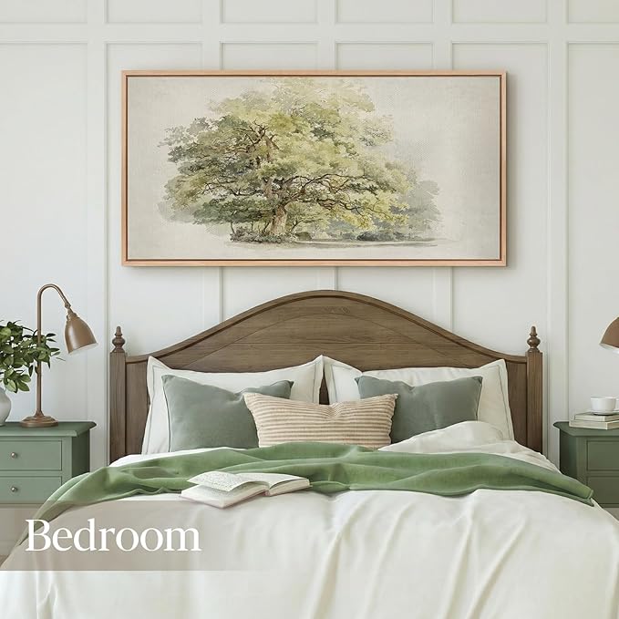 Bzstyleart Large Wood Framed Wall Art Landscap Room Decor Aesthetic