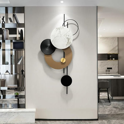 HEBOIX 22''Lx46''W Large Metal Wall Decor Modern Metal Wall Art 3D Wall Sculptures Handmade Wall Hanging Decoration for Living Room Dinning Room Bedroom Entryway Kitchen Office