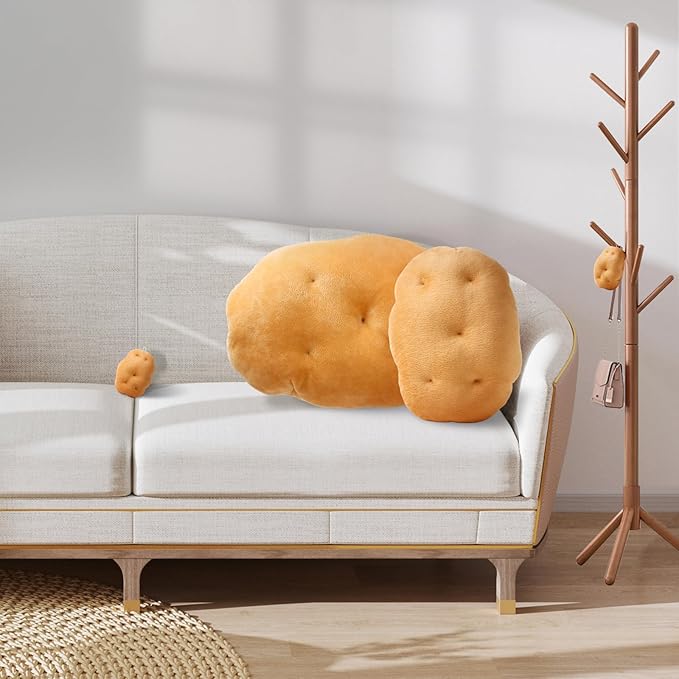 Marble Empire Potato Pillow Stuffed 3D Simulation Potato Throw Pillow Decorative Vegetable Plush Toy Soft Food Plushie(9.45inch)