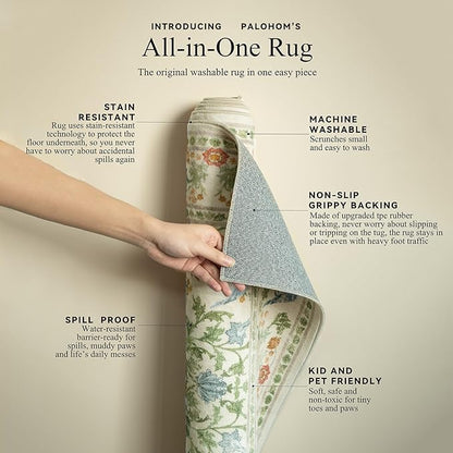 Washable Runner for Hallways Kitchen Rug: 2'6"x8' Runner Rugs Stain Resistant Non Slip Low Pile Soft Carpet Runners Rug for Entryway Indoor Kitchen Hallways Bedroom Beside Laundry Room