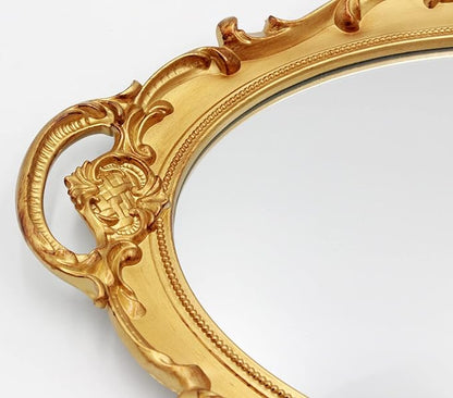 YCHMIR Vintage Mirror Small Wall Mirror Hanging Mirror 14.5 x 10 inchs Oval Gold