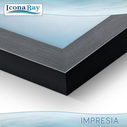 Icona Bay 5x7 Picture Frame Set (Black, 10 Pack), Simple Modern Design, Table Top Kickstand and Wall Hanging Hooks Included, Impresia Collection
