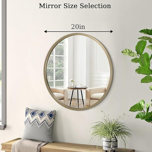 AOAOPQ Mirror Wall for Bathroom Metal Brushed Frame Ative Wall Mounted Home Living Room Entryway Bedroom Bronze