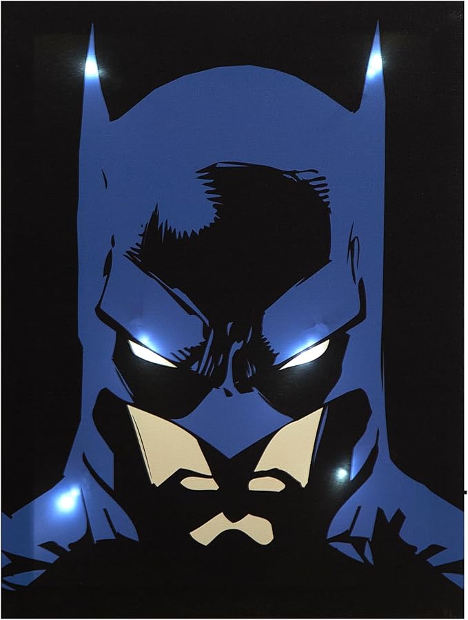 Batman LED Wall Art,11.5"x15.75" Children's Hanging Décor, Light-Up Artwork for Kids' Rooms