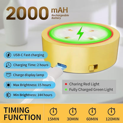 Narotood 6 Pack Picture Lights for Wall, Rechargeable Battery Operated Wall Lights, Picture Frame Lights with 3 Lighting Modes, Wireless Magnetic Painting Light with Remote Control Timer, (Golden)