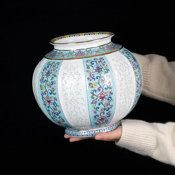 KAMMAK Colored Ceramic Vase, Beautiful Hand-Painted Decorative Vase, Modern Art Porcelain Vase for Flower Mantle Dining Table Centerpiece, Entryway Living Room Wedding Decoration, HYN002