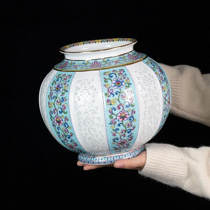 KAMMAK Colored Ceramic Vase, Beautiful Hand-Painted Decorative Vase, Modern Art Porcelain Vase for Flower Mantle Dining Table Centerpiece, Entryway Living Room Wedding Decoration, HYN002