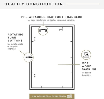 MCS Studio Gallery 20x30 Poster Frame White Woodgrain Engineered Wood, Vertical & Horizontal Wall Hanging Large Picture Frame for Photos, Posters & Art Prints (1-Pack)