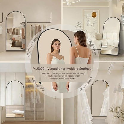 71"x32"Floor Mirror Full Length,Arched Full Length Mirror with Stand,Full Body Mirror,Hanging or Large Leaning for Bedroom Living Room Black