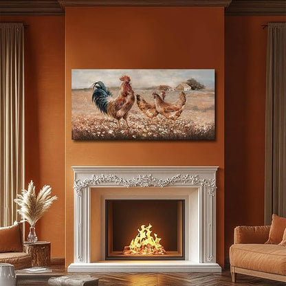 LEVERUP Animal Pictures Wall Decor Nature Pictures Wall Artwork Tan Wall Decor for Dining Room Bedroom Office Home Wall Decoratios 24×48 Inch
