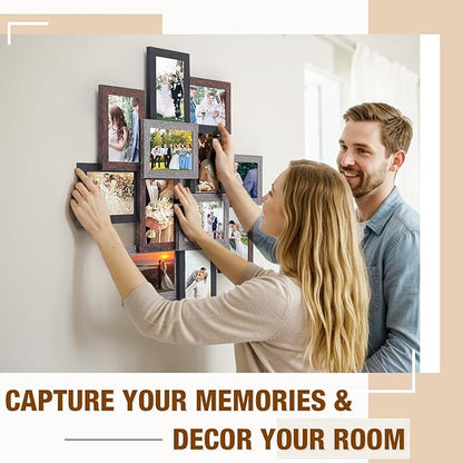 Marsui 12 Pack 4x6 Collage Picture Frames Set, Multi Family Photo Frames for Wall Decor for Farmhouse Living Room Gallery Office Hanging Display, Housewarming Birthday Wedding Valentine's Day Gifts