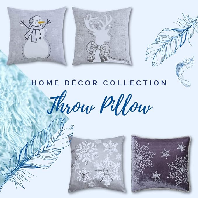 Comfy Hour 18"x13" Blue and White Scallop Shell Accent Pillow, Antique Vintage Figurine Style Home Decor, Coastal Lumbar Cushion with Removable Insert