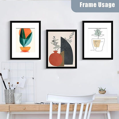 BESCRCL 12x16 Picture Frame Black Set of 6, Diamond Art Painting Frames Display Photo 8.5x11 or 12 x 16 without Mat, Wall Hanging Frame with Plexiglass