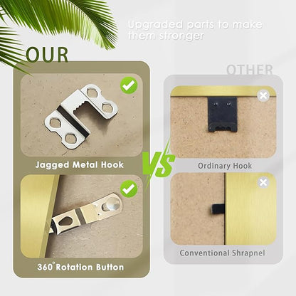 8x10 Picture Frame Sef of 10, Display Pictures 5x7 with Mat or 8 x 10 Without Mat, Photo Frame Collage for Wall Gallery Decor, Hanging or Tabletop Display, Gold