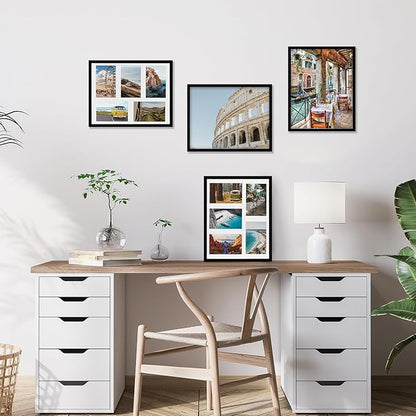 Fixwal Collage Picture Frame with Clear Plexiglass, Displays 5pcs 4x6 Photos or Use as One Frame for Gallery Wall Decor, Signature Collection, Black