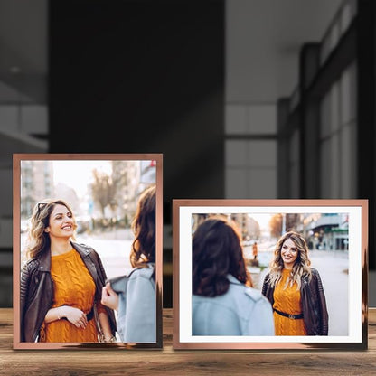 12x16 Picture Frame Set of 6, Made of High Definition Plexiglass for 12 x 16 Rose Gold Frames,Display Pictures 8x10 with Mat,Wall and Tabletop Display