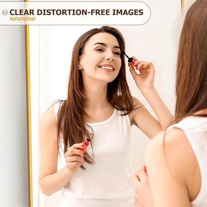 Easly 46"x76" Arched Full-Length Mirror, Oversized Floor Mirror with Stand, Freestanding or Wall-Mounted Full Body Mirror for Living Room, Bedroom, or Cloakroom, Gold