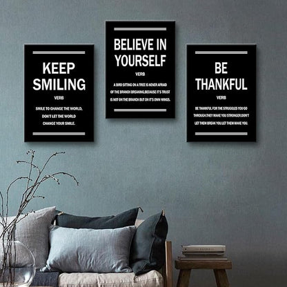 PJQART Modern Motivational Canvas Wall Art Positive Affirmation Quotes 3 Piece Picture Print Inspirational Poster Painting Wall Decor Artwork for Home Teens Room Office Ready to Hang [60''W x 28''H]