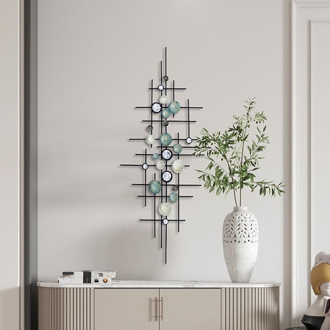 KEQAM Large Modern Metal Wall Art,Home Metal Wall Decor,Wall Sculptures Handmade Wall Hanging Wall Decoration for Living Room/Dinning Room/Bedroom/Entryway/Kitchen/Office