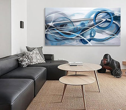YDYSUNE Blue Abstract Wall Art Modern Canvas Wall Paintings Abstract Artwork for Living Room Pictures for Bedroom Wall Decor Office Home Decoration Size 29×58IN
