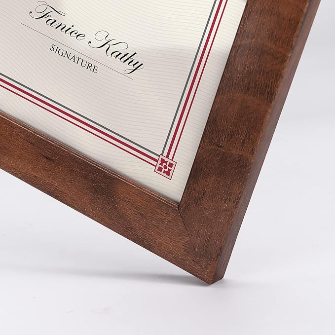 Giftgarden 8.5x11 Picture Frame Brown Set of 12, Multi Rustic Walnut Wood-Color 8.5 x 11 Frames Bulk for Award Certificate Document Diploma, Wall or Tabletop Display