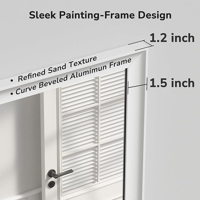 USHOWER White Bathroom Mirrors for Over Sink 22x30 Inch, Metal Framed Rectangle Vanity Mirror for Wall, Bedroom, Living Room, Entryway, Farmhouse, Anti-Rust, HD Tempered Glass, Horizontal/Vertical