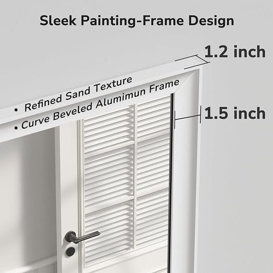 USHOWER White Bathroom Mirrors for Over Sink 22x30 Inch, Metal Framed Rectangle Vanity Mirror for Wall, Bedroom, Living Room, Entryway, Farmhouse, Anti-Rust, HD Tempered Glass, Horizontal/Vertical