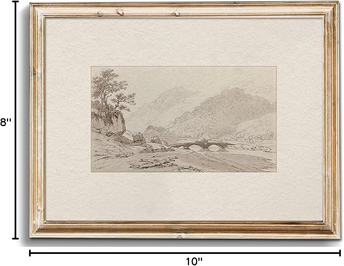 uniro Neutral Gallery Wall Art Prints, Farmhouse Landscape Sketch Wall Painting Canvas Prints, Rustic Nature Oil Painting, Antique Moody Neutral Landscape Aesthetic Wall Decor Vintage Art Pictures for Bedroom Bathroom Decor( 8" x 10"-UNFRAMED)