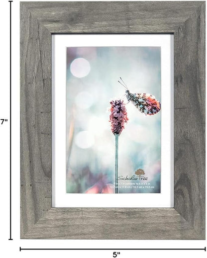 Grey 5x7 Picture Frame,Display 5x7 without Mat or 4x6 with Mat