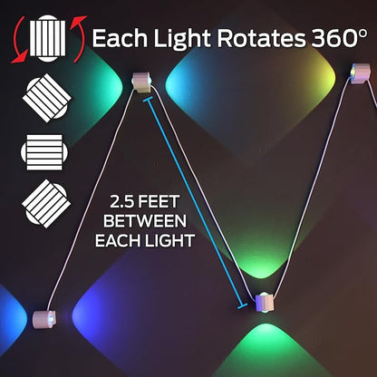Monster Sconce Lights, RGBW+IC Multi-Colored & Multi-White, 5 Double-Sided LED Sconce Lights, App & Voice Control, Sound Reactive, Razer Chroma, Dimmable, Scheduling, Works with Alexa, Siri, Google