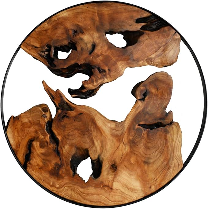 WELLAND Cedar Wood Wall Decoration Ornaments, 16" L x 16" W x 1" H Hanging Decoration, Irregular Shape Decor for Home Office, Living Room, Bedroom, Entryway, Bathroom