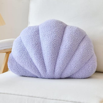 Lfsaaj Seashell Throw Pillows, Shell Shaped Throw Pillows, 18 Inch Soft Home Decorative Pillow Plush Cushion for Bed Couch Living Sofa Room Decor Accent Throw Pillow (Lavender 18Inch)