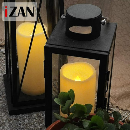 iZAN 1 Pack Waterproof Outdoor Flameless Candle with Timer 3” x 7” Battery Operated Electric LED Pillar Candle for Gift Home Décor Party Wedding Supplies Garden Halloween Christmas Decoration