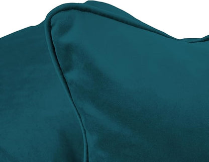 FDP 16" x 24" Velvet Rectangle Lumbar Pillow Set with Piping Decorative Throw Pillow for Home Dcor in Living Room, Bedroom or Lounge (2-Pack) - Peacock, 15160-345