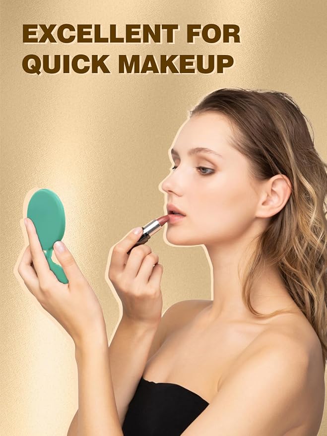 Qislee Compact Mirror Bulk, Pocket Small Mini Folding Mirrors for Purse, 96 Packs (6 Colors)