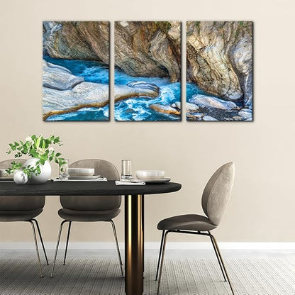 Pacimo 3 Piece Canvas Wall Art - Taroko National Park Beautiful Scenery Pictures Painting Prints on Canvas Modern Artwork Home Wall Decor Stretched and Framed Ready to Hang - 16"x24"x3