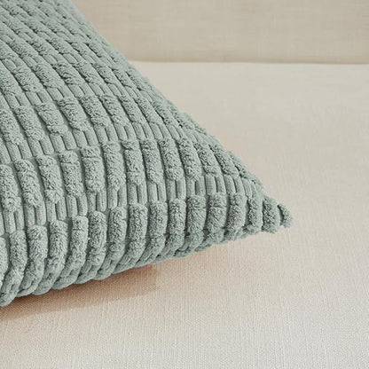Fancy Homi 4 Packs Decorative Throw Pillow Covers for Living Room Couch Bed, Modern Farmhouse Boho Home Décor Accent Cushion Case, 12" x 12", Grey Blue