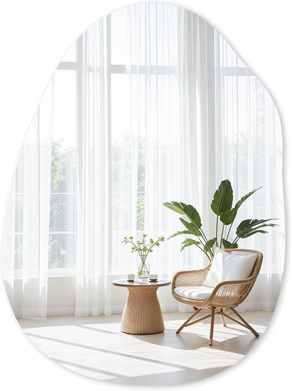 Irregular Bathroom Mirror 22''x30'', Asymmetrical Wall Mirrors with Tempered Glass for Bedroom Bathroom Living Room or Entryway
