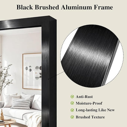 Koonmi Black Mirrors for Wall, 24x36 Inch Bathroom Mirror, Rectangular Wall Mirror for Living Room Bedroom Bathroom, Hangs Horizontally or Vertically
