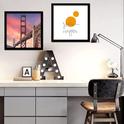 13x13 Picture Frame Set of 4, Black 13 x 13 Frame High Transparent Wall Gallery Poster Canvas Photo Frames for 13 by 13 inches