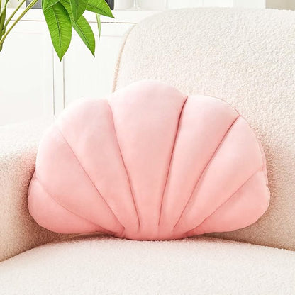 Uvvyui Dusty Pink Shell Pillow, Seashell Decorative Throw Pillow Beach Pillow, Soft Velvet Shell Shaped Pillow Room Decor, 18" Seashell Throw Pillow Ocean Pillow Stylish Cushion