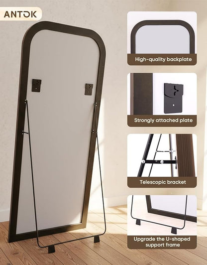 Antok 71"x32" Oversized Full Length Mirror, Extra Large Floor Mirror Freestanding or Wall-Mounted Mirror for Bedroom, Living Room, Cloakroom, Bronze