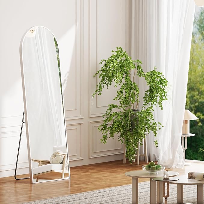 NEWBULIG Full Length Mirror, Full Body Floor Mirror with Aluminum Alloy Thin Frame, Wall or Standing Mirror for Bedroom, Living Room, Dressing Room