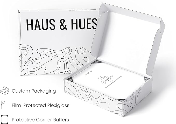 HAUS AND HUES 12x18 White Metal Picture Frames - Features Premium Aluminum, Vertical & Horizontal Hang, Shatterproof Plexiglass - Perfect for Home, Room, Office (12x18 in, White, Set of 3)
